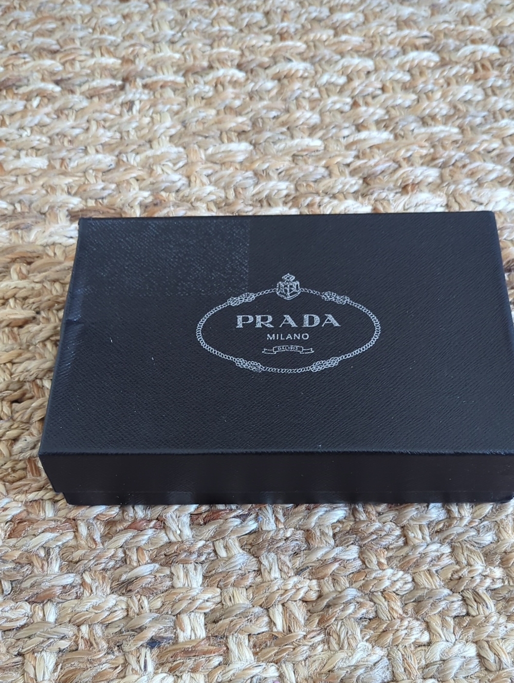 Prada Black Logo Leather Accessory Box-fair Condition